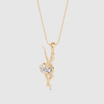 Coryphee Charm Diamond Pendant- golden