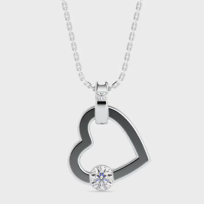 Joy Heart Diamond Pendant-Silver