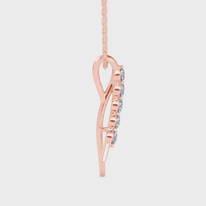 Fates Solitaire Diamond Pendant-Rose Gold