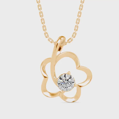 Amor Diamond Pendant-Golden