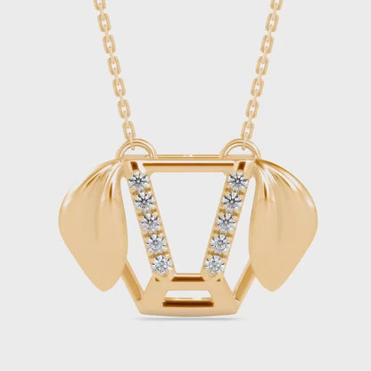 Diner Diamond Charm Pendant-Golden