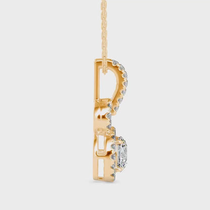 Percy Solitaire Diamond Pendant-Golden