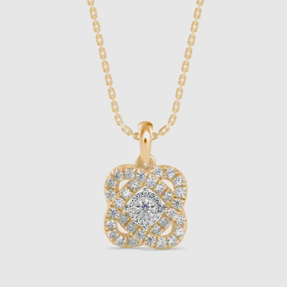 Techie Diamond Pendant-Golden
