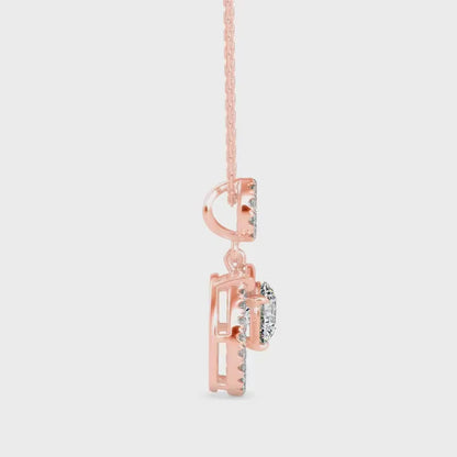 Clio Diamond Solitaire Pendant-Rose Gold