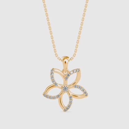 Diamond Floret Charm Pendant-Golden