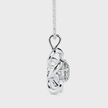 Adella Solitaire Diamond Pendant -Silver