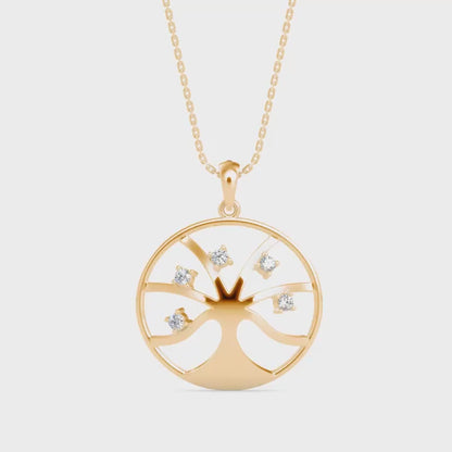 Scatter Charm Diamond Pendant- Golden