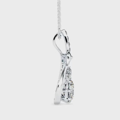 Carlota Diamond Solitaire Pendant-Silver
