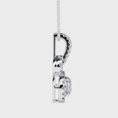 Percy Solitaire Diamond Pendant-Silver