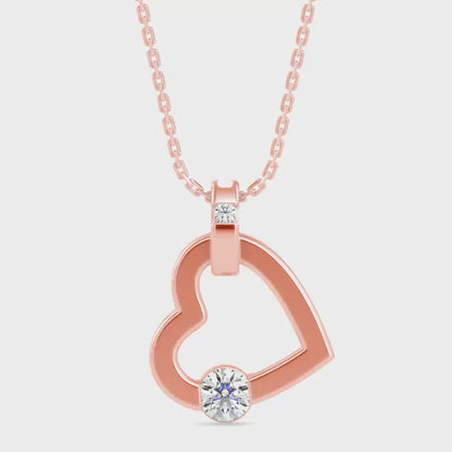Joy Heart Diamond Pendant-Rose Gold