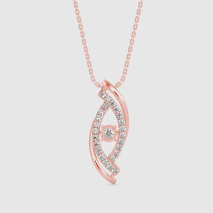 Ezra Diamond Charm Pendant-Rose Gold