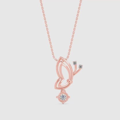 Orderly Charm Diamond Pendant-Rose Gold