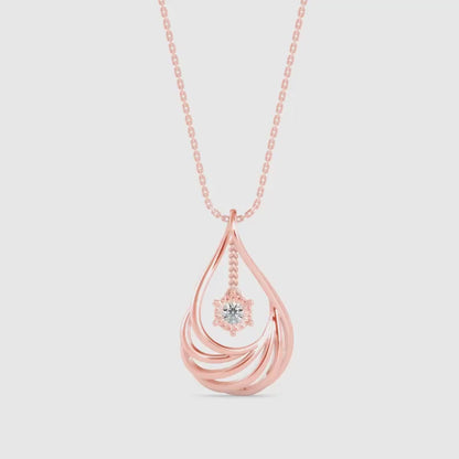 Clethra Diamond Pendant-Rose Gold