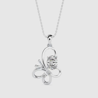 Flirty Diamond Pendant-Sliver