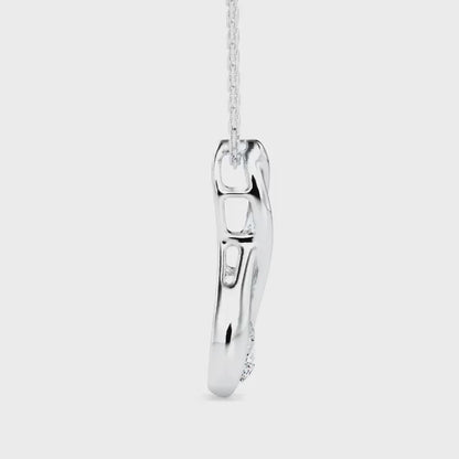 Healer Solitaire Diamond Pendant-Silver