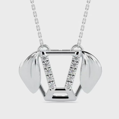 Diner Diamond Charm Pendant-silver