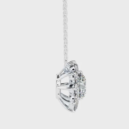 Burnt Solitaire Diamond Pendant-Silver