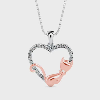 Tabby Diamond Pendant-Rose Gold