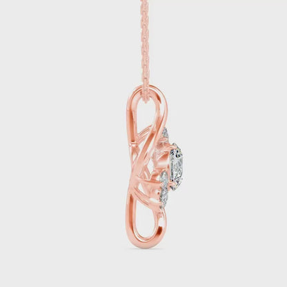 Soren Solitaire Diamond Pendant-Rose Gold