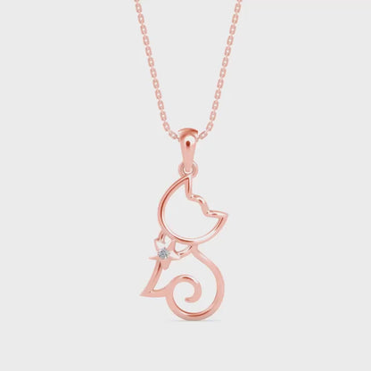 Lotus Light Diamond Pendant-Rose Gold