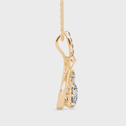 Carlota Diamond Solitaire Pendant-Golden