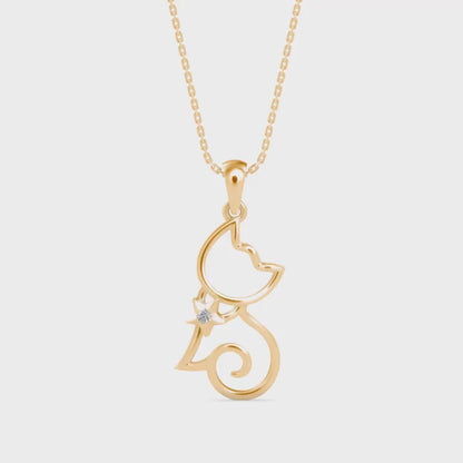 Lotus Light Diamond Pendant-Golden