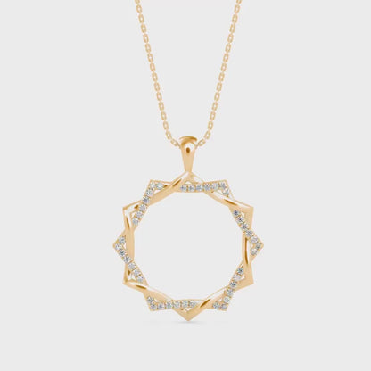 Acute Charm Diamond Pendant-Golden