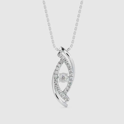 Ezra Diamond Charm Pendant-Silver