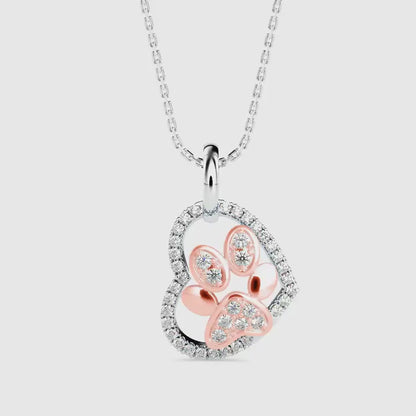 Amiable Heart Diamond Pendant-Rose Gold