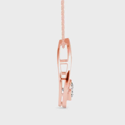 Trybik Diamond Solitaire Pendant-Rose Gold