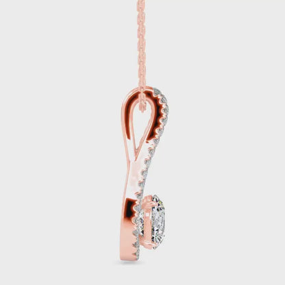 Giselle Solitaire Diamond Pendant-Rose Gold