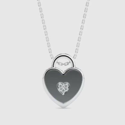 Exalt Heart Diamond Pendant-Sliver