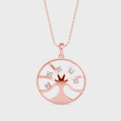 Scatter Charm Diamond Pendant-Rose Gold