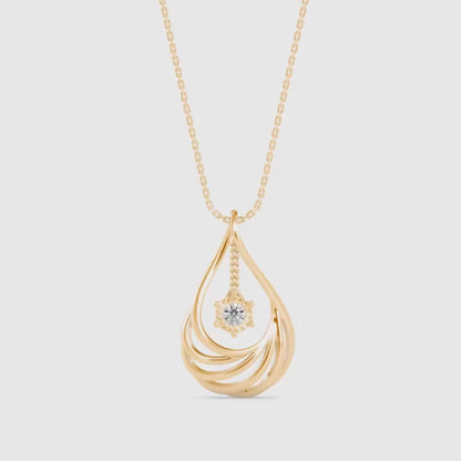 Clethra Diamond Pendant-Golden