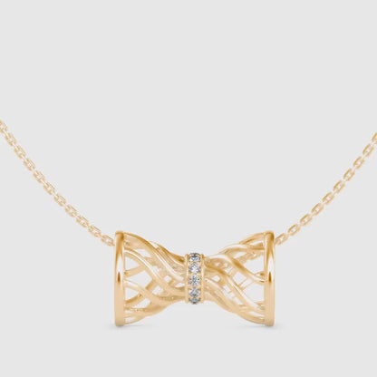 Ava Diamond Charm Pendant-Golden